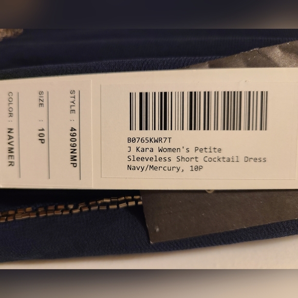 J Kara Beaded Sleeveless Cocktail Dress 10P - Picture 7 of 10